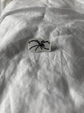 Block print spider pin - black widow