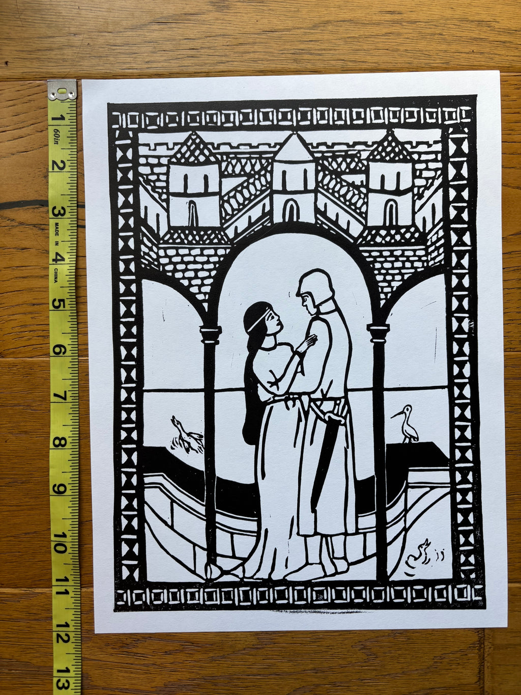Tristan and Iseult Linocut Print