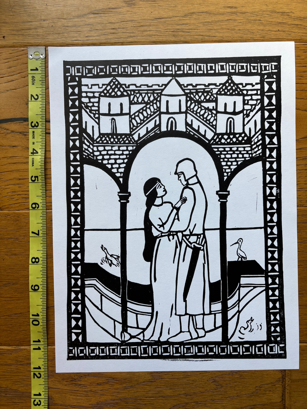 Tristan and Iseult Linocut Print