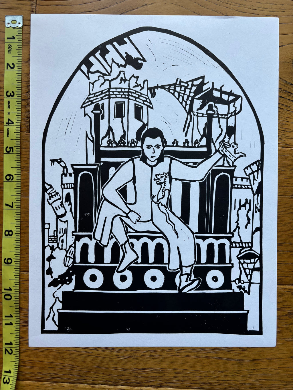 Mordred and the Fall of Camelot Linocut Print
