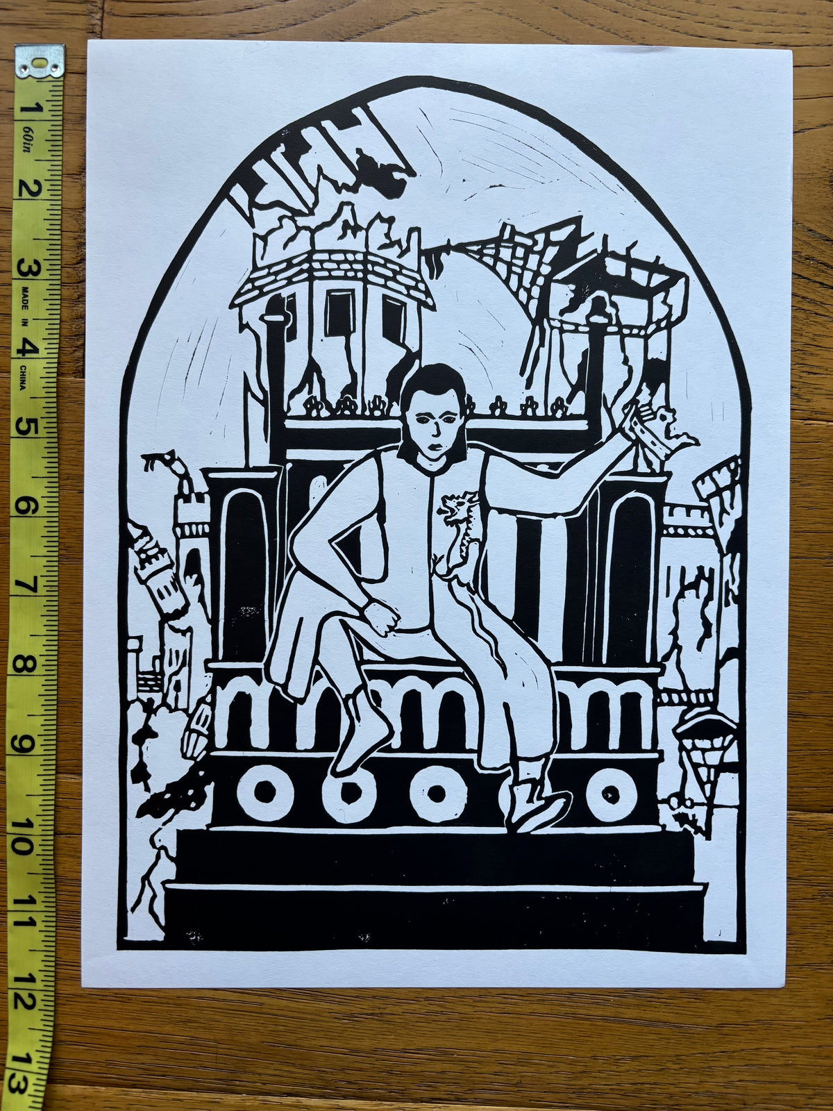 Mordred and the Fall of Camelot Linocut Print
