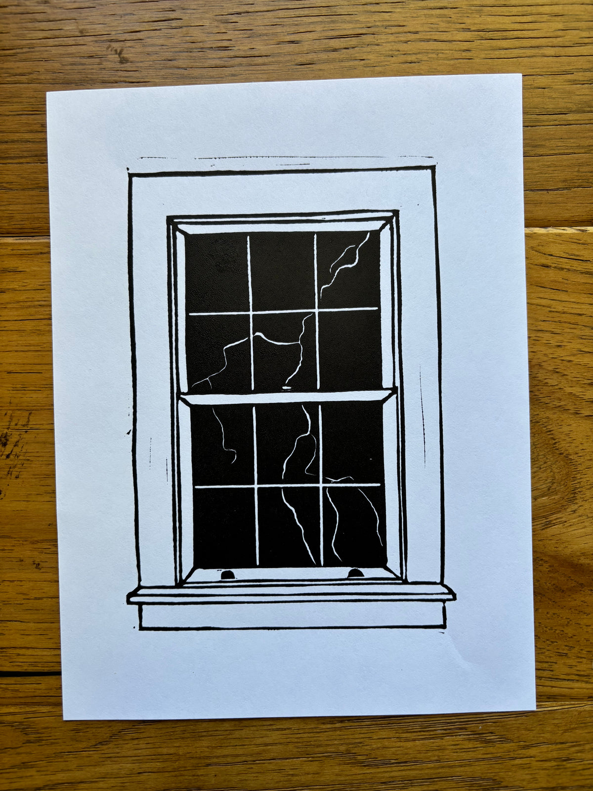 A Dark and Stormy Night Linocut Print