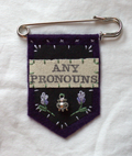 ♝PREORDER♝ Handmade lavender witch pronoun pin - customizable pronouns