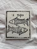 Pisces hand carved block print