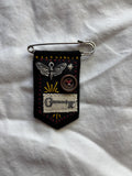 Hand embroidered moth pin