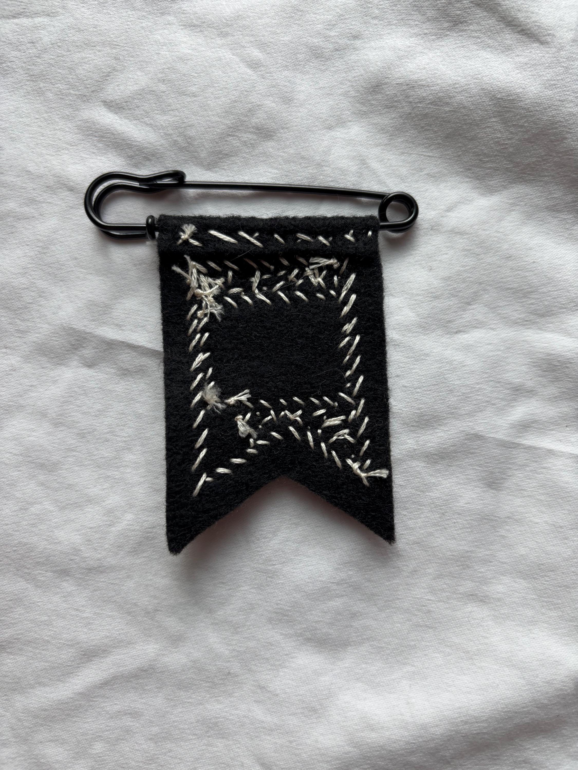 Handmade skull pronoun pin - customizable pronouns