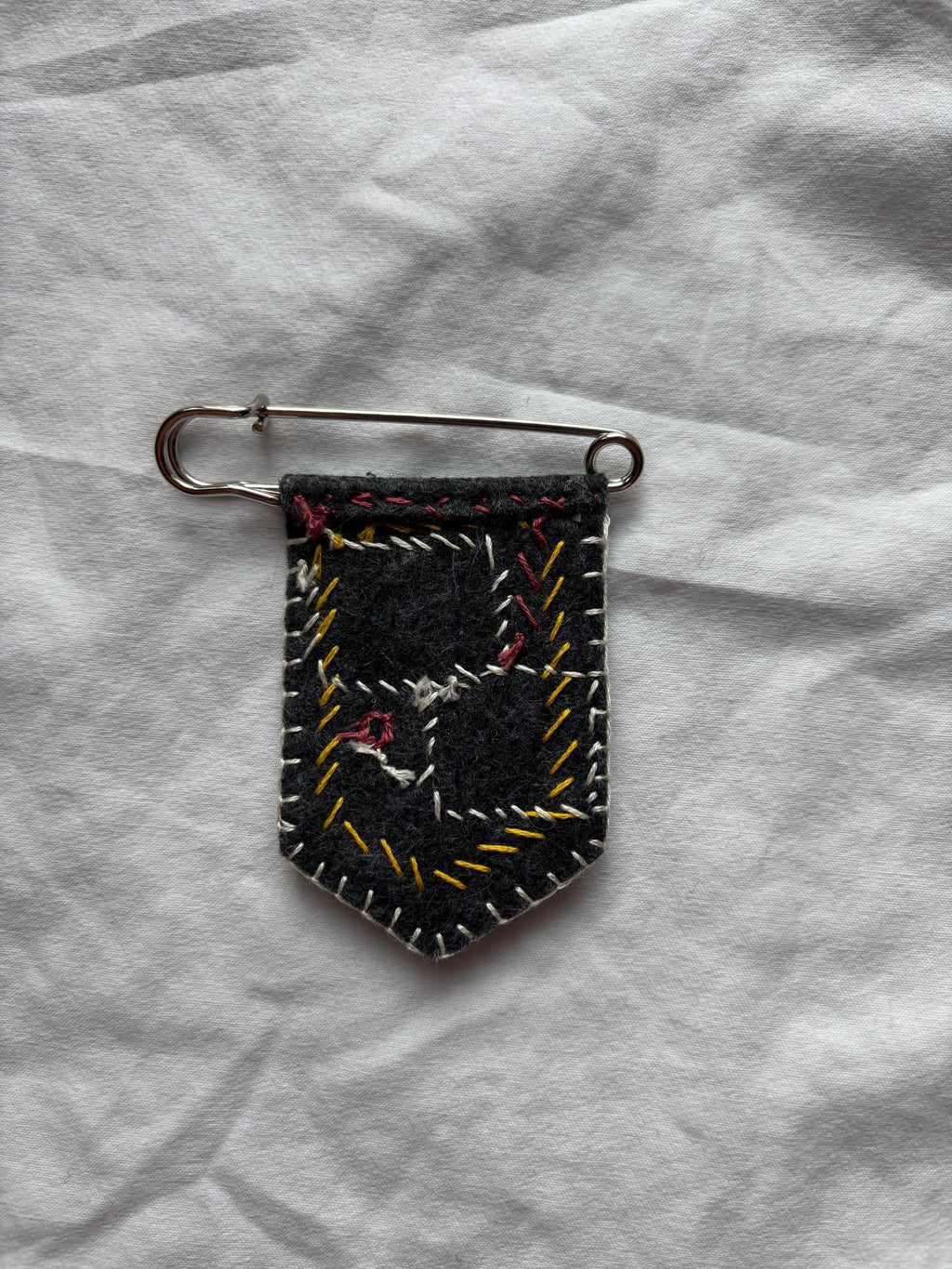 Handmade vampire bat pronoun pin - customizable pronouns