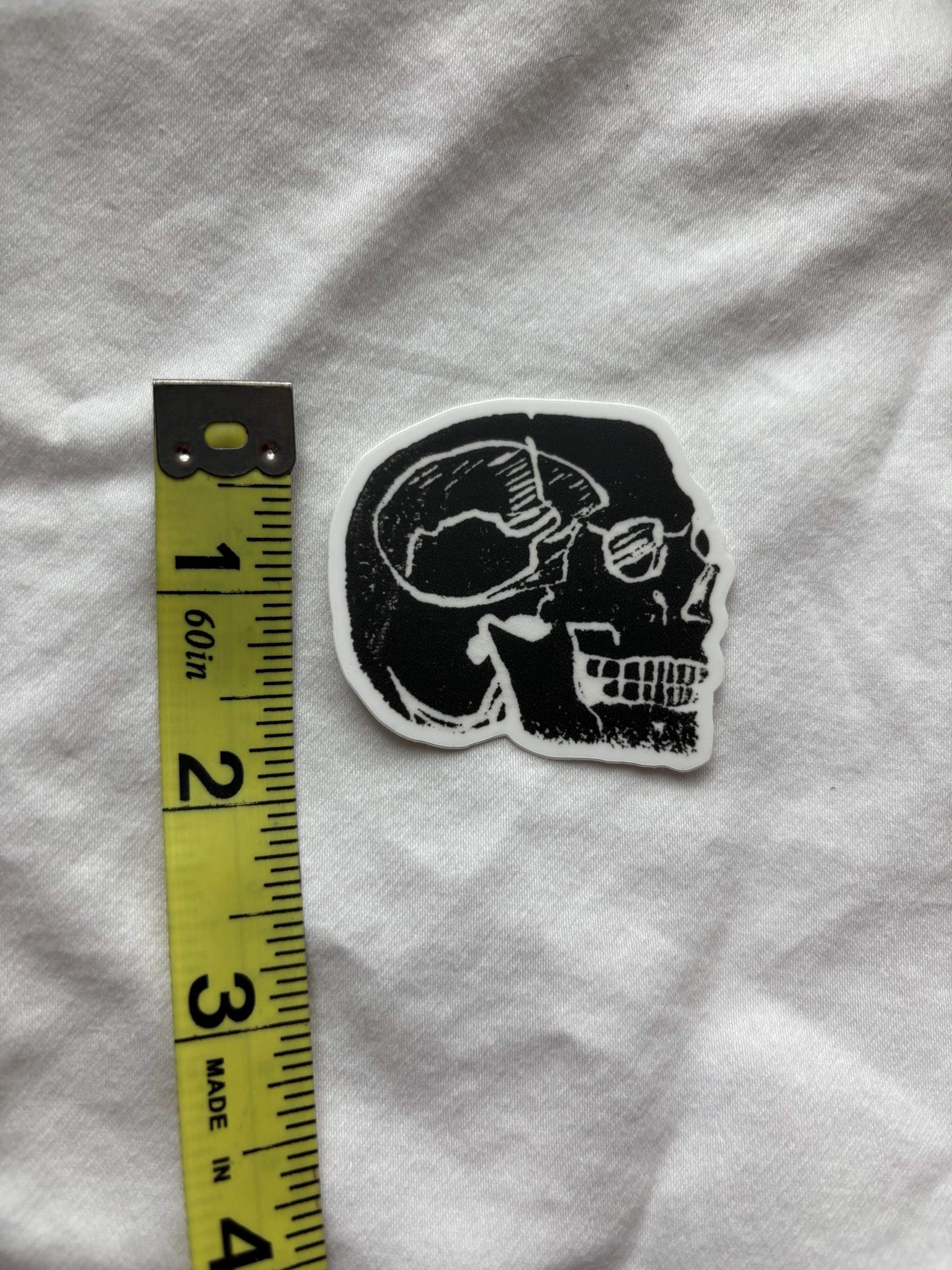 Vinyl Skull Sticker 2”